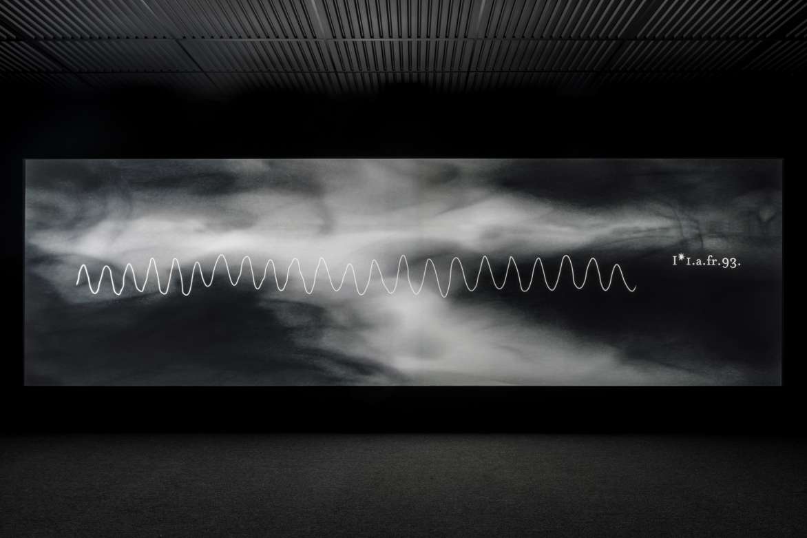 A still from Dario Robleto's THE BOUNDARY OF LIFE IS QUIETLY CROSSED featuring a pulse wave