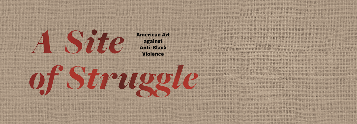 Promotional graphics for the exhibition A Site of Struggle