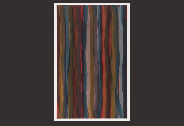 Sol LeWitt, Brushstrokes in Different Colors in Two Directions (red version), 1993
