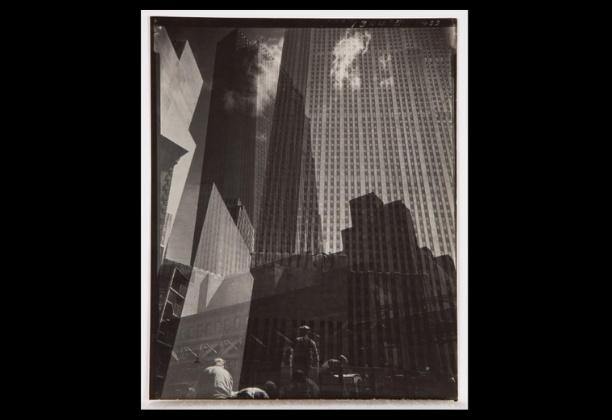 double exposure of New York City skyscrapers