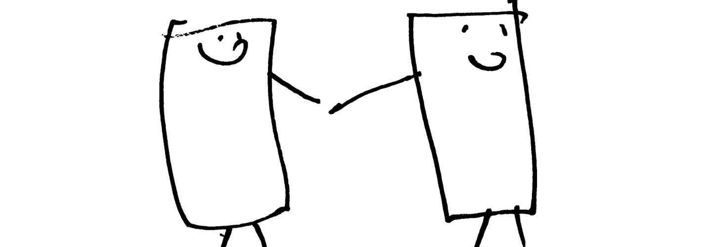 boxes holding hands
