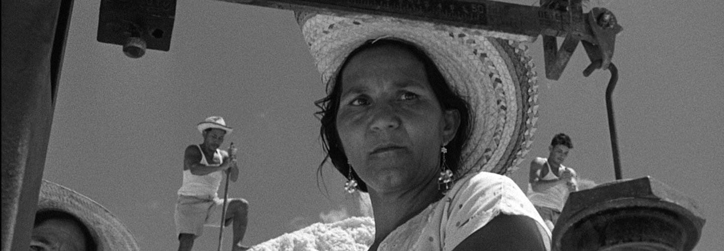 Women working in front of salt pyramids