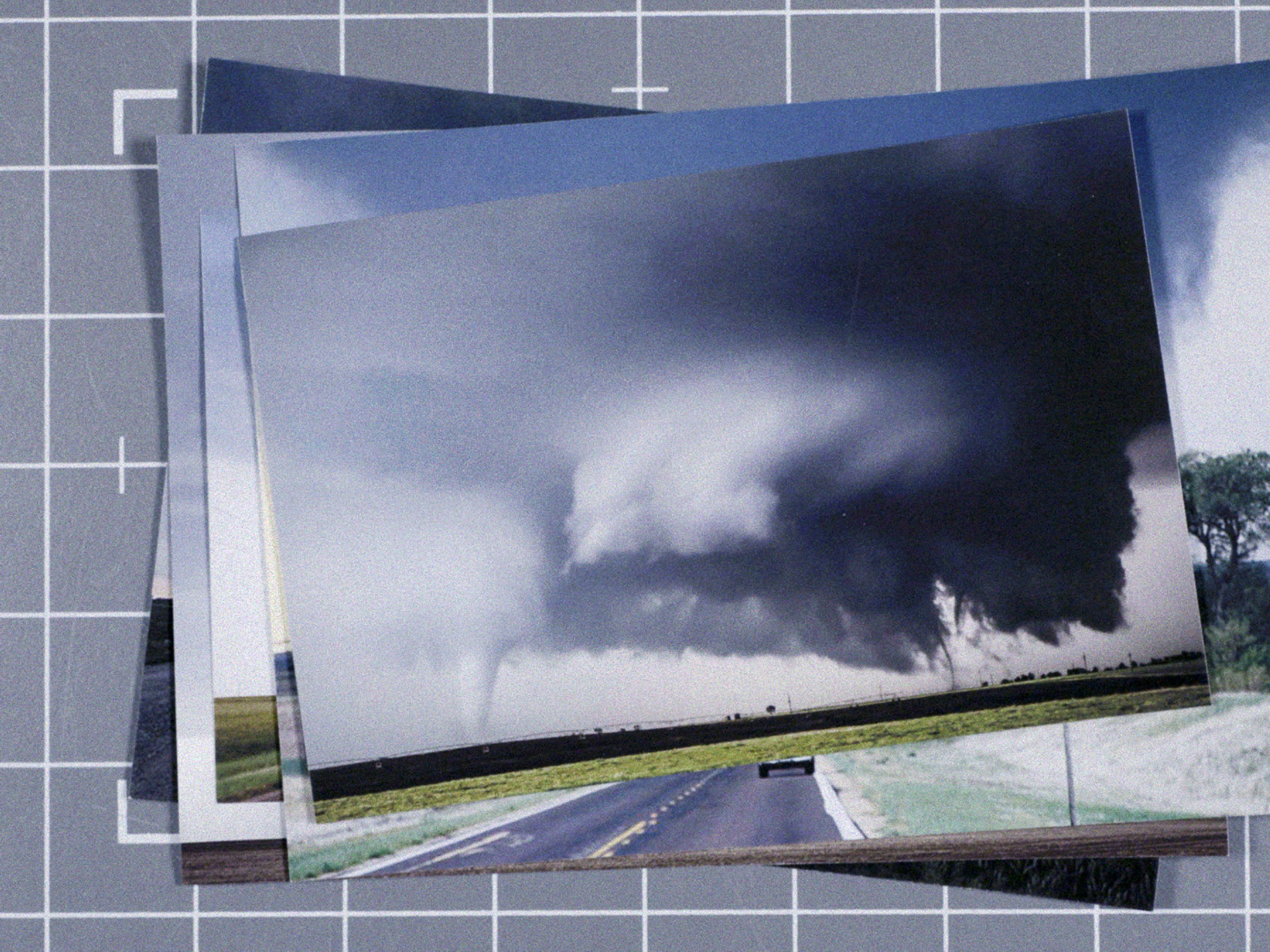 Images of storms on a grid mat
