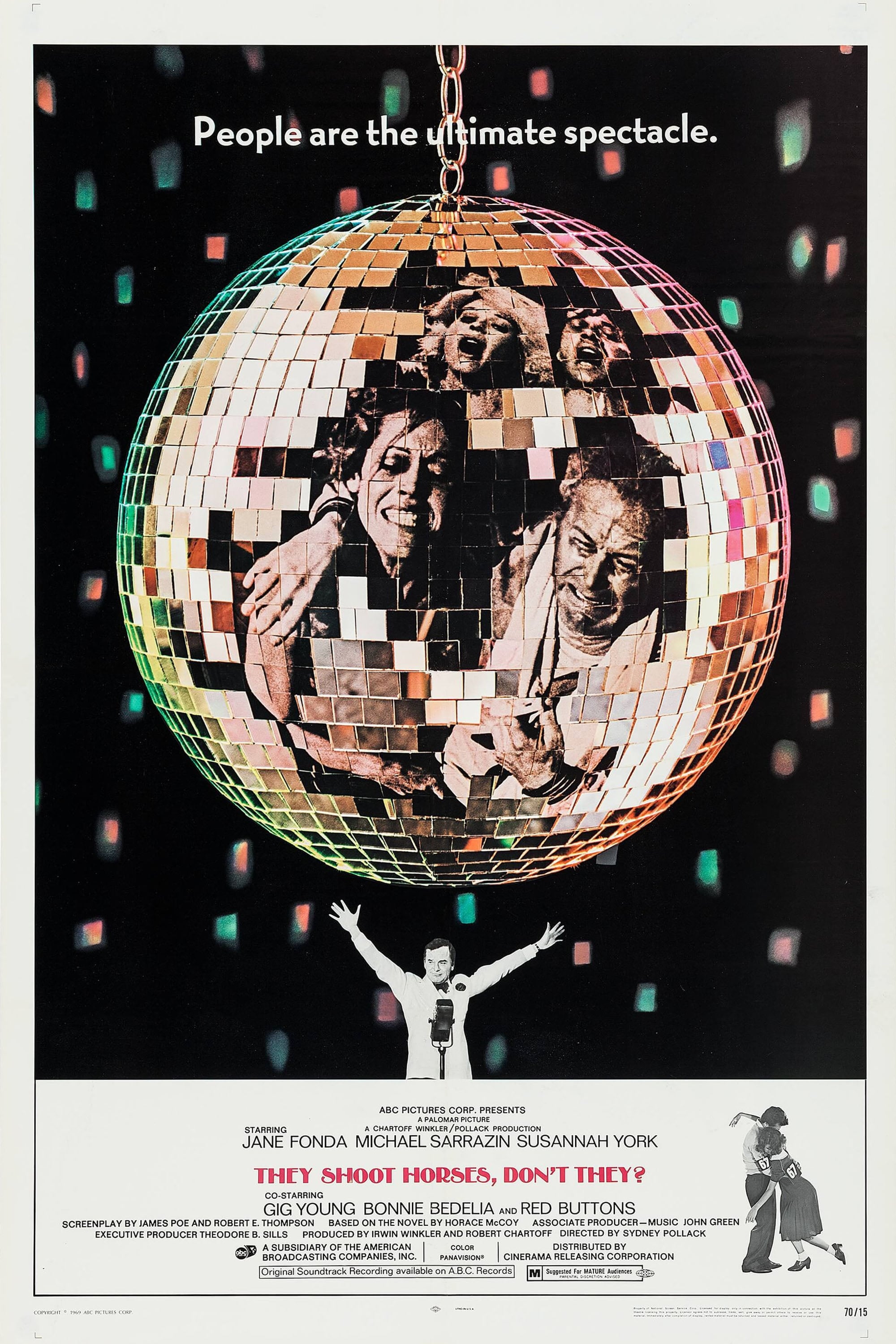 Original poster for THEY SHOOT HORSES with disco ball