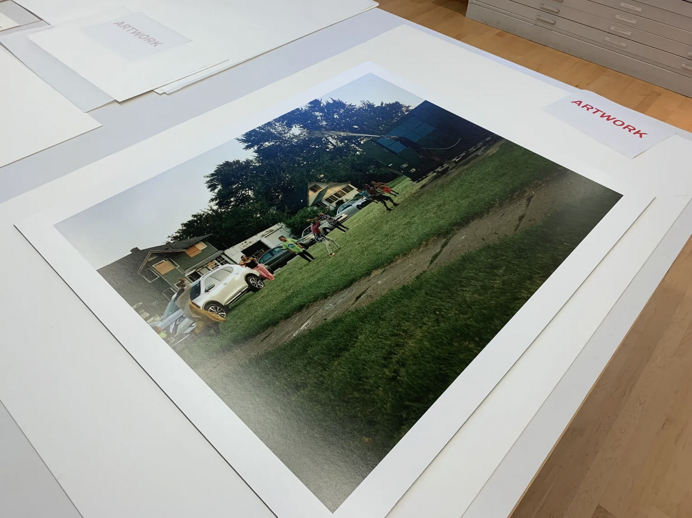 Photo print of LaToya Ruby Frazier photo sitting on tabletop