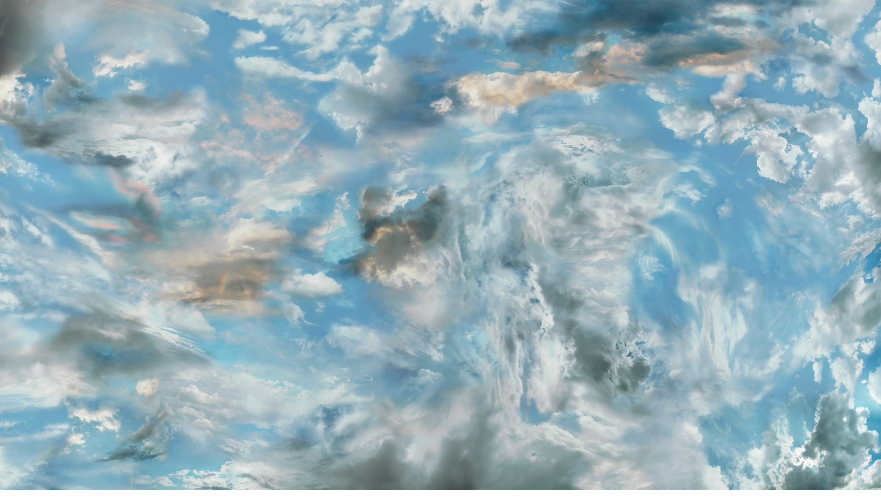 distorted image of clouds against light blue sky